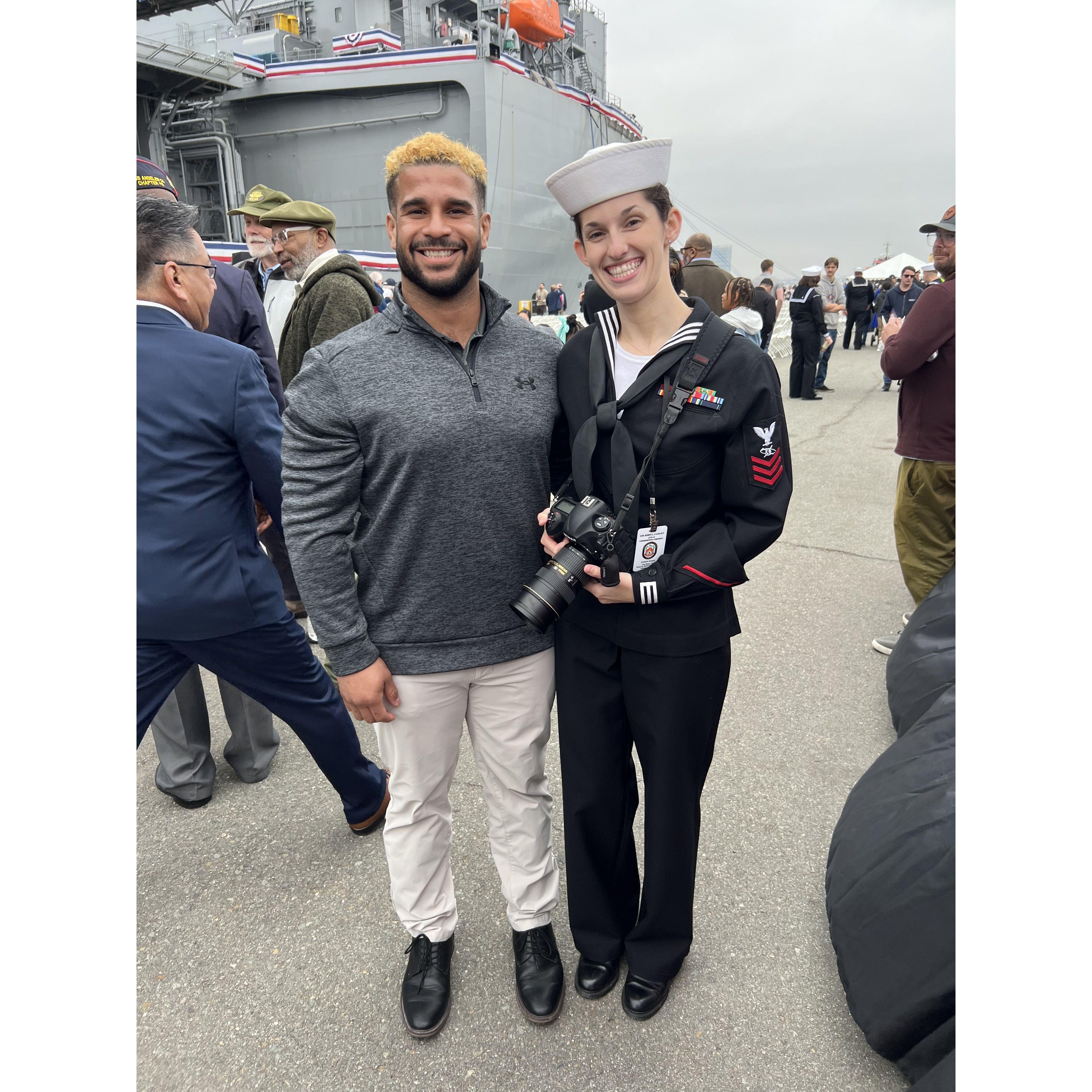 Bring your BF to work day ;) Got to attend a ship commissioning ceremony together!