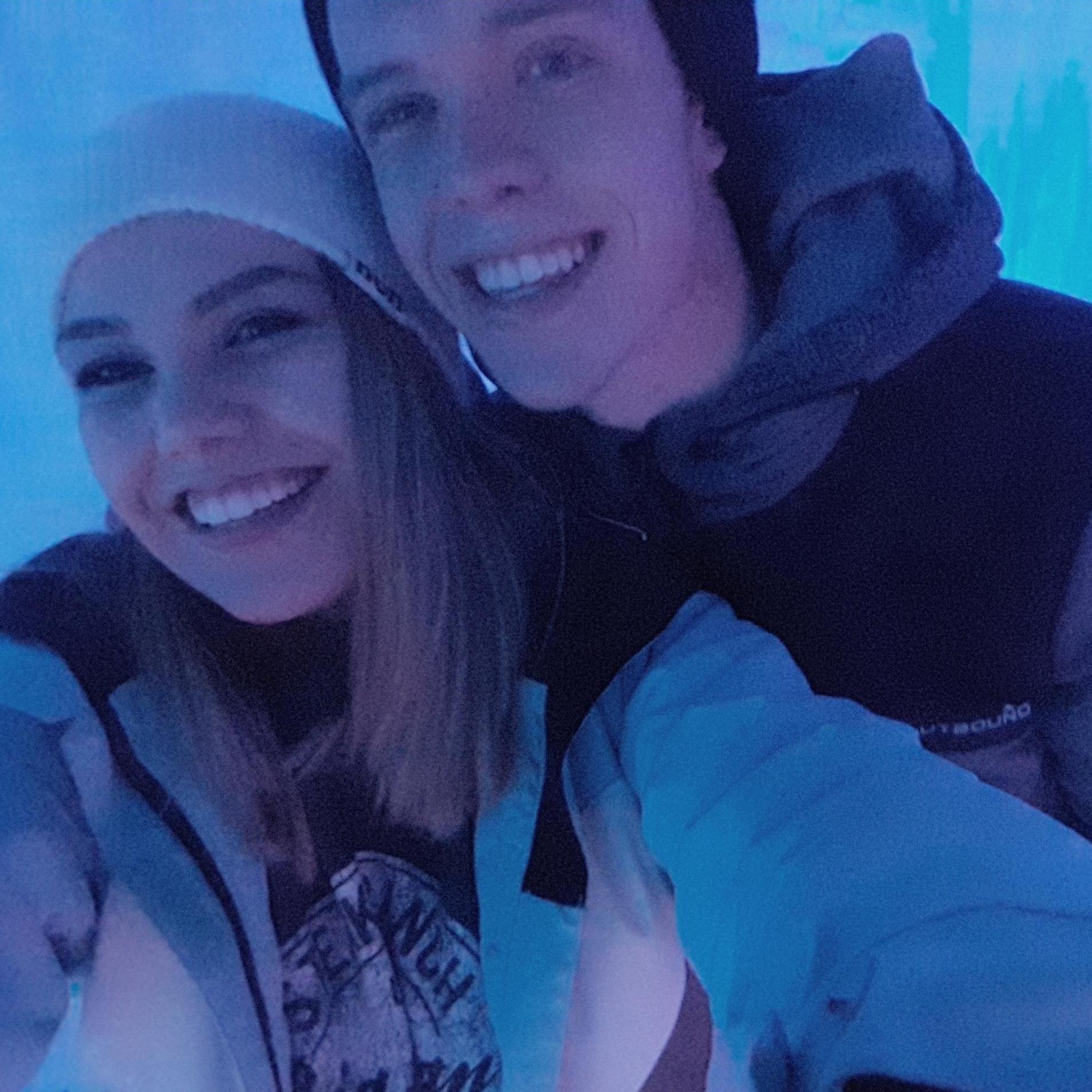 A selfie from our first date at the Edmonton ice castles