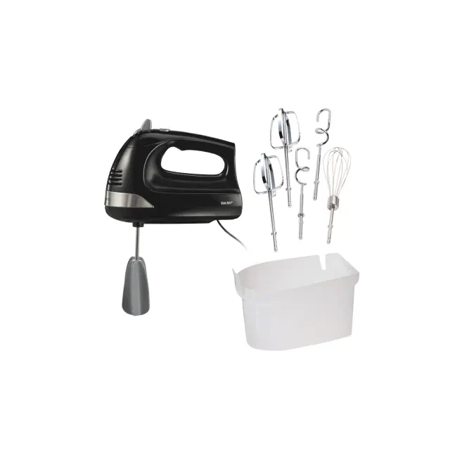 Hamilton Beach 6 Speed Hand Mixer with Easy Clean Beaters Snap-On Case 7 Attachments Black 62639C: 275W, Dishwasher-Safe Parts