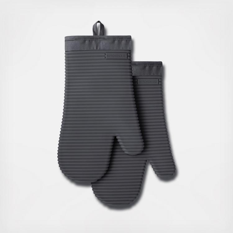 KitchenAid, Ribbed Soft Silicone Oven Mitt, Set of 2 - Zola