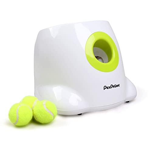 Automatic Ball Launcher Dog Interactive Toy Dog Fetch Toy Pet Ball Thrower Throwing Game 3 Tennis Balls Included Launch Distance 10ft 20ft 30ft - Mini/Maxi