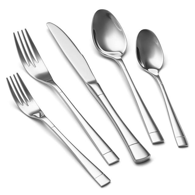 EIUBUIE Heavy Duty Silverware Set for 8, 40-Piece 18/10 Stainless Steel Flatware Set, Mirror Polished Cutlery Modern Kitchen Eating Utensil Durable Tableware Included Knife Fork Spoon, Dishwasher Safe