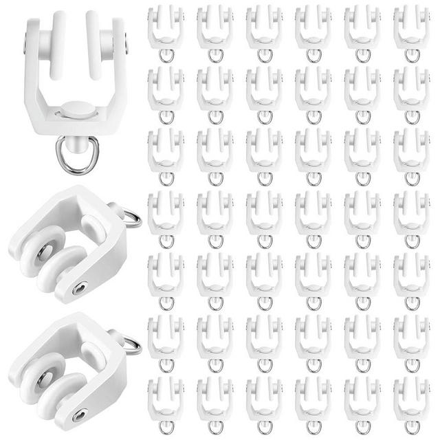 Ceiling Curtain Track Flexible Bendable Curtain Track Rollers Plastic Drapery Rail Sliding Glider for Windows Shower Curtain Tracks, 11 mm (100 Pieces)