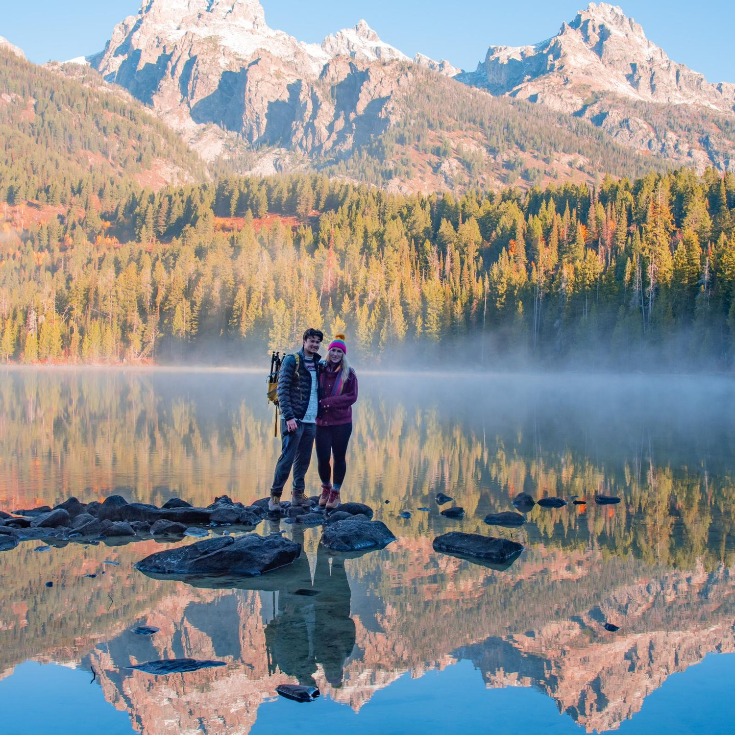 Did a family trip to Grand Teton & Yellowstone National Parks with Calvin's Mom, her boyfriend, & his brother! This was from a sunrise hike we did with Colby :) lots of moose encounters on this trip!