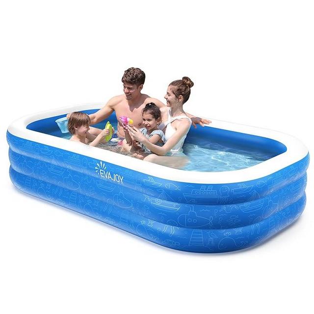 Inflatable Pool, EVAJOY 92''×56''×20'' Inflatable Swimming Pool for Summer Water Party BPA-Free Above Ground Blow Up Kiddie Pool Ball/Sand Pit,Backyard Outdoor Indoor Age 3+