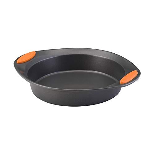 Rachael Ray 54073 Yum -o! Nonstick Bakeware Baking Pan With Grips / Nonstick Cake Pan With Grips, Round - 9 Inch, Gray