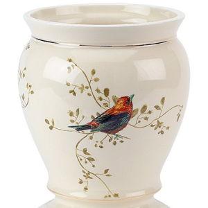 Avanti Linens Gilded Birds Ceramic Wastebasket | Dillard's