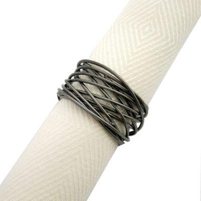 Twisted Wire Napkin Rings in Gunmetal (Set of 4)