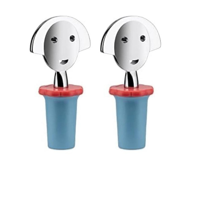 Alessi Anna Stop Bottle Stopper, One size, Light Blue (Pack of 2)