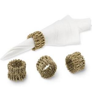 Woven Sea Grass Napkin Rings, Set of 4