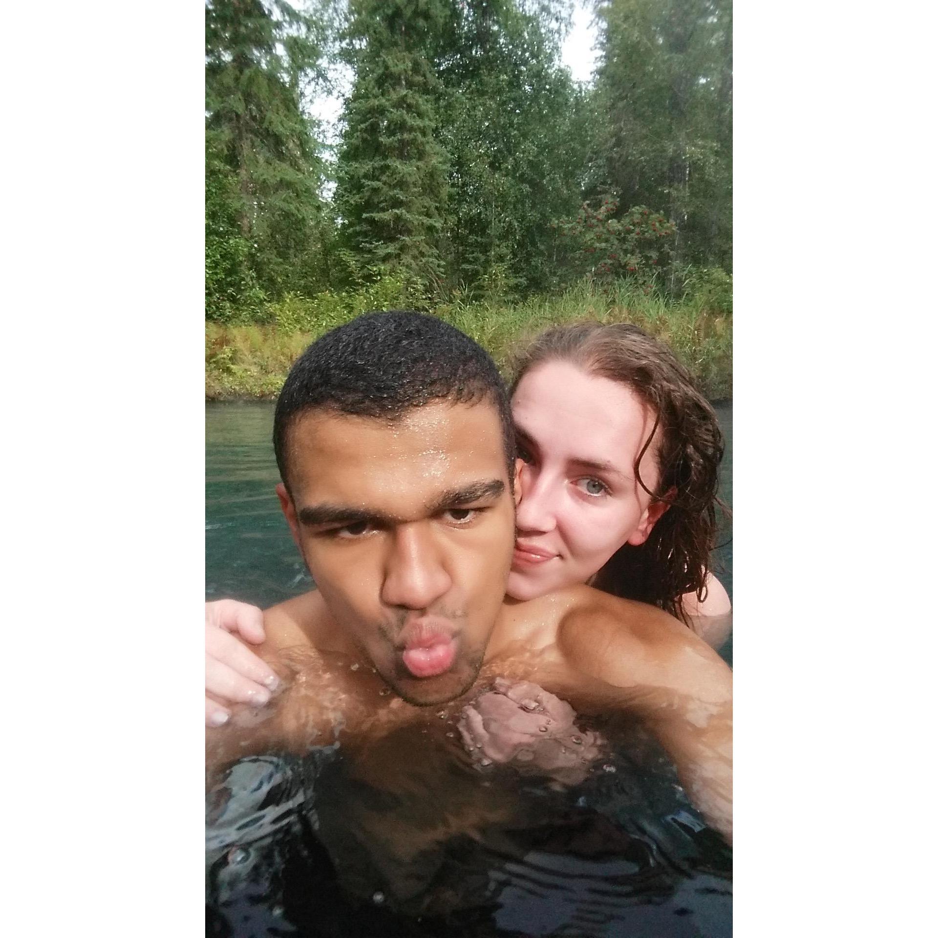 Enjoying Liard Hotsprings on our Alaska to Washington road trip in 2015!