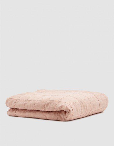 Simple Linen Quilt in Blush