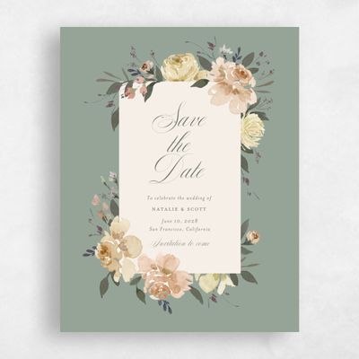 Sage, Green Wedding Save the Date - Reagan Portrait