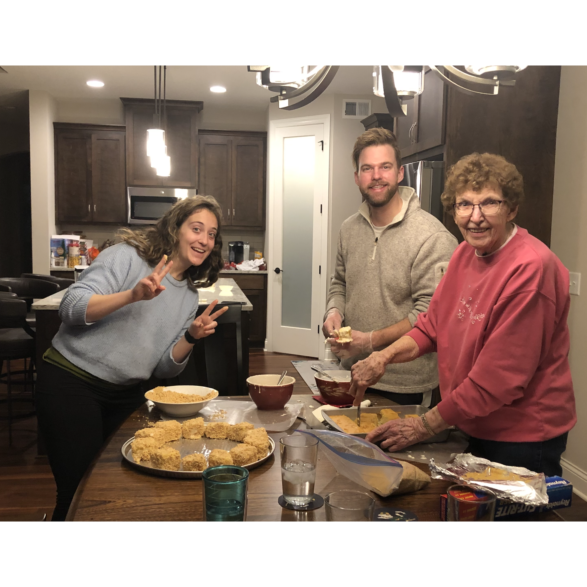 Making the Lund family famous Peanut Cake!