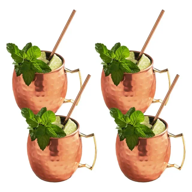 Sol Living Moscow Mule Mugs 4pc 12 oz. Stainless Steel