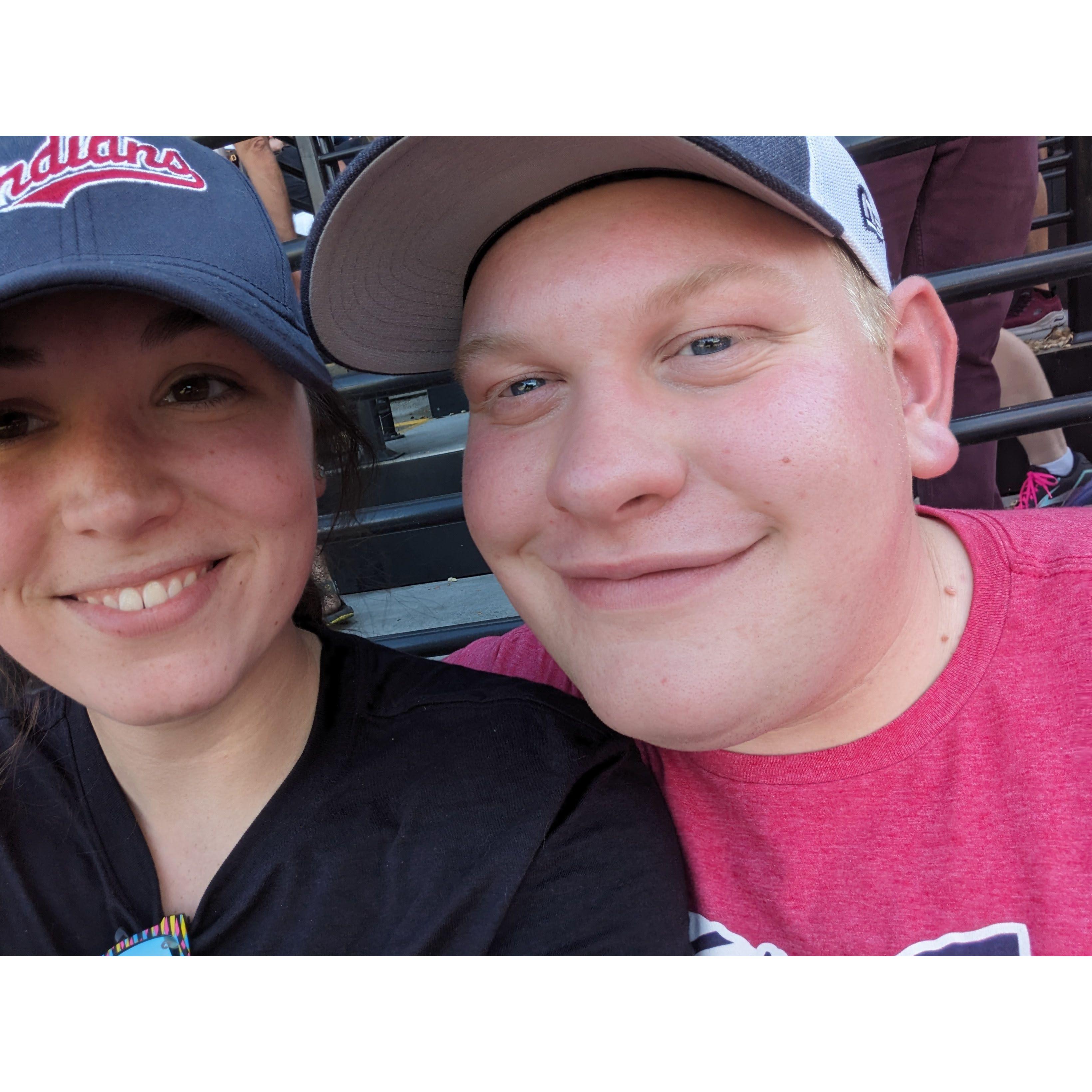 Maddie's first Cleveland Indians game at Progressive field