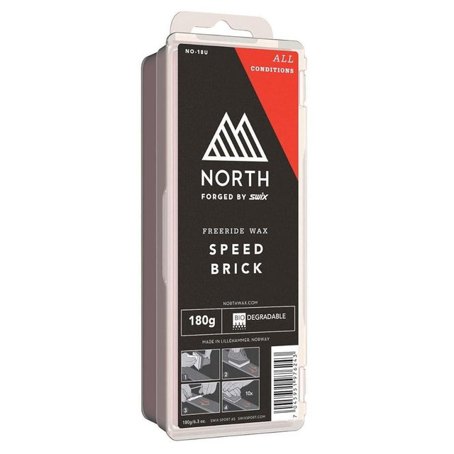 Swix North Speed Brick Universal Range Snowboard & Ski All Conditions Wax, 180g, Red