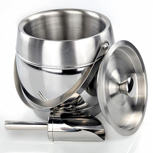BREKX Iceberg Ice Bucket (Brushed Silver)