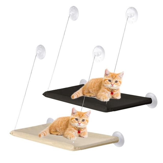 EATHEATY 2 Pack Cat Window Perch, Cat Window Hammock Cat Bed Window with 4 Strong Scution Cups, Cats Window Shelf for Kitty Pet Kitten