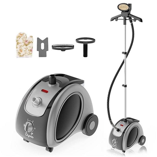 Garment Steamer for Clothes, Dyvio Standing Steamer with 4 Steam Level Fast Heat-up and 1.6 L Water Tank, 60+min of Continuous Steam, 1500W Professional Fabric Clothing Steamer Includes Garment Hanger Fabric Brush Anti-scalding Gloves
