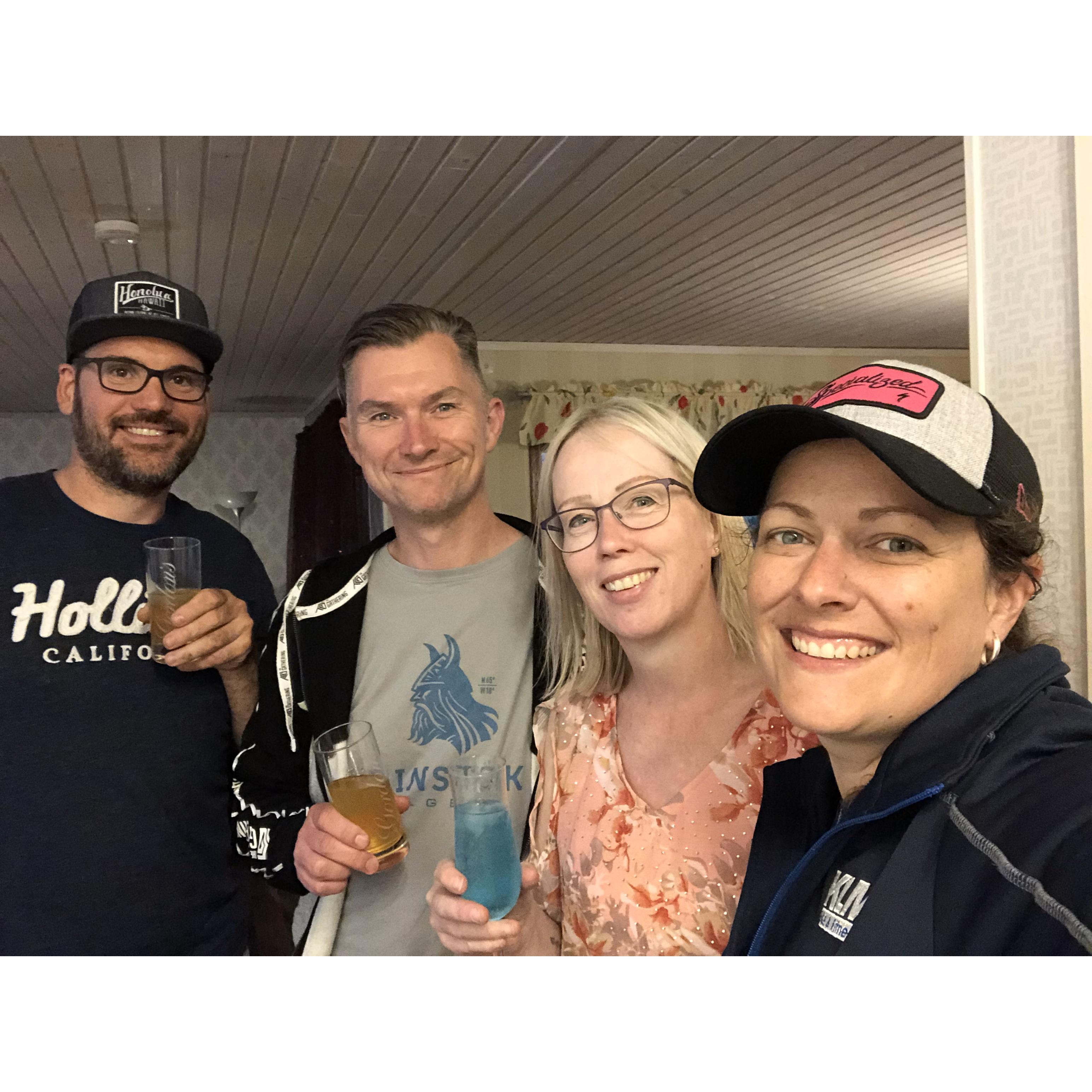 4 strangers finally meeting in Sweden! Francisco from Switzerland, Marius, Heléne our host, and myself.