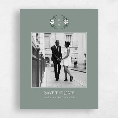 Deep Sage, Green Wedding Save the Date - Melcher Photo