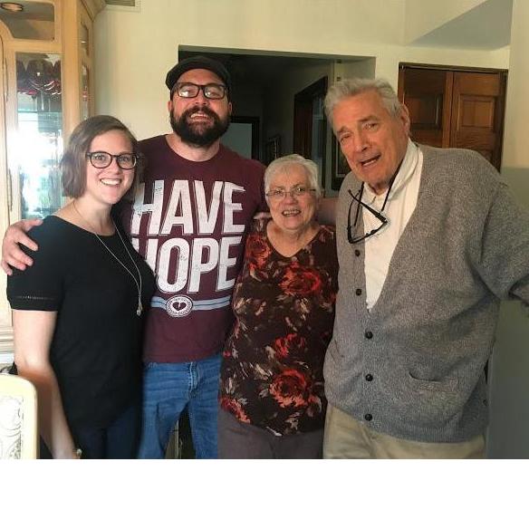 with Mike's grandparents, Jeanette and Nick.