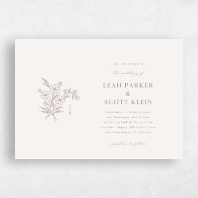 Rich Taupe, Brown Wedding Invitation - Artura Landscape