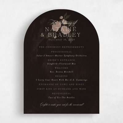 Brown Arch Wedding Program - Brocard