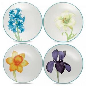 Plates, Floral Appetizer, Set of 4, 6 1/4"