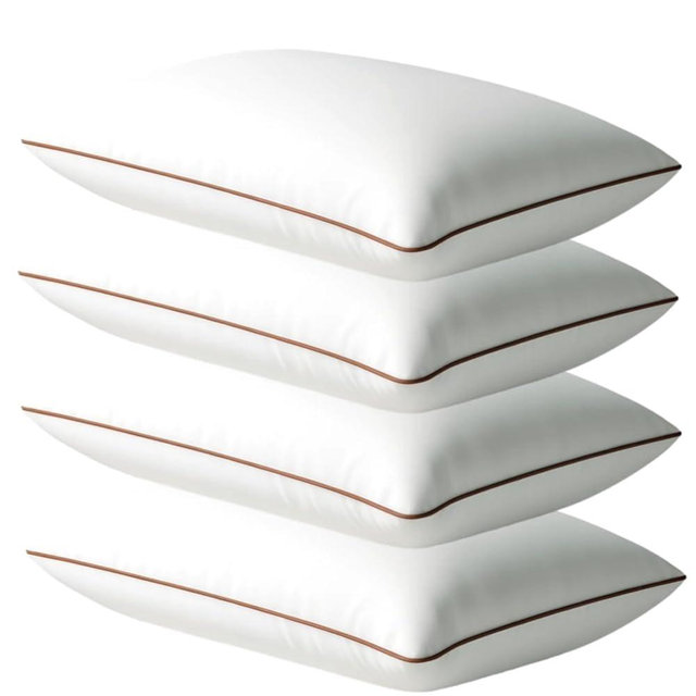 Fabornus Luxury Hypoallergenic Sleeping Bed Pillows - Soft and Supportive - Premium Down Alternative Fill - Ideal for Side, Back, and Stomach Sleepers Standard Size 17 inches x 26 inches Set of 4