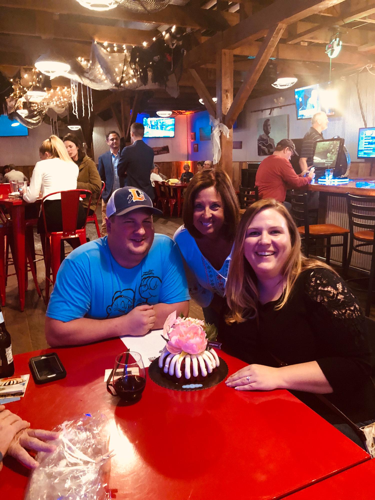 My extended family decided to celebrate our engagement at Tuesday night trivia.