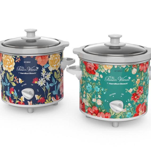 The Pioneer Woman Fiona Floral and Vintage Floral 1.5-Quart Slow Cookers, Set of 2