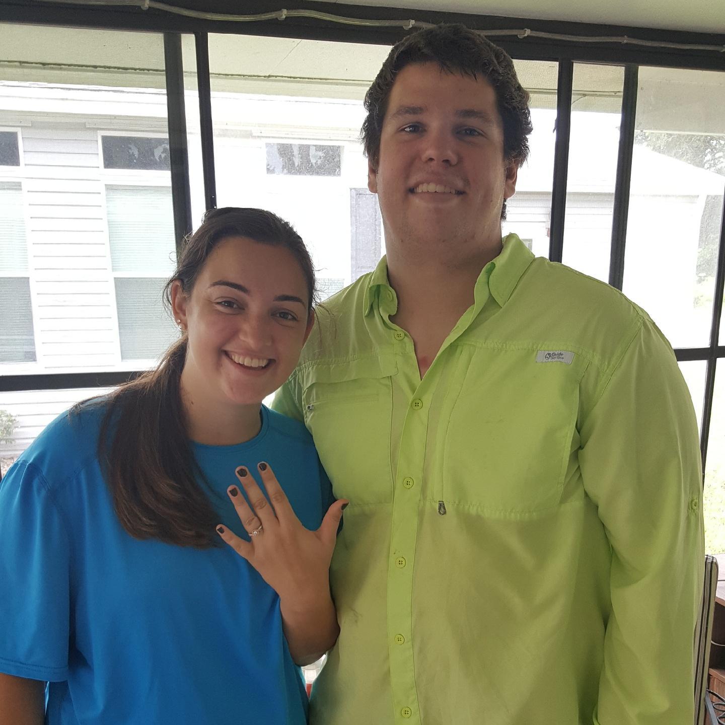 Shortly after saying yes to spending the rest of our lives together!
