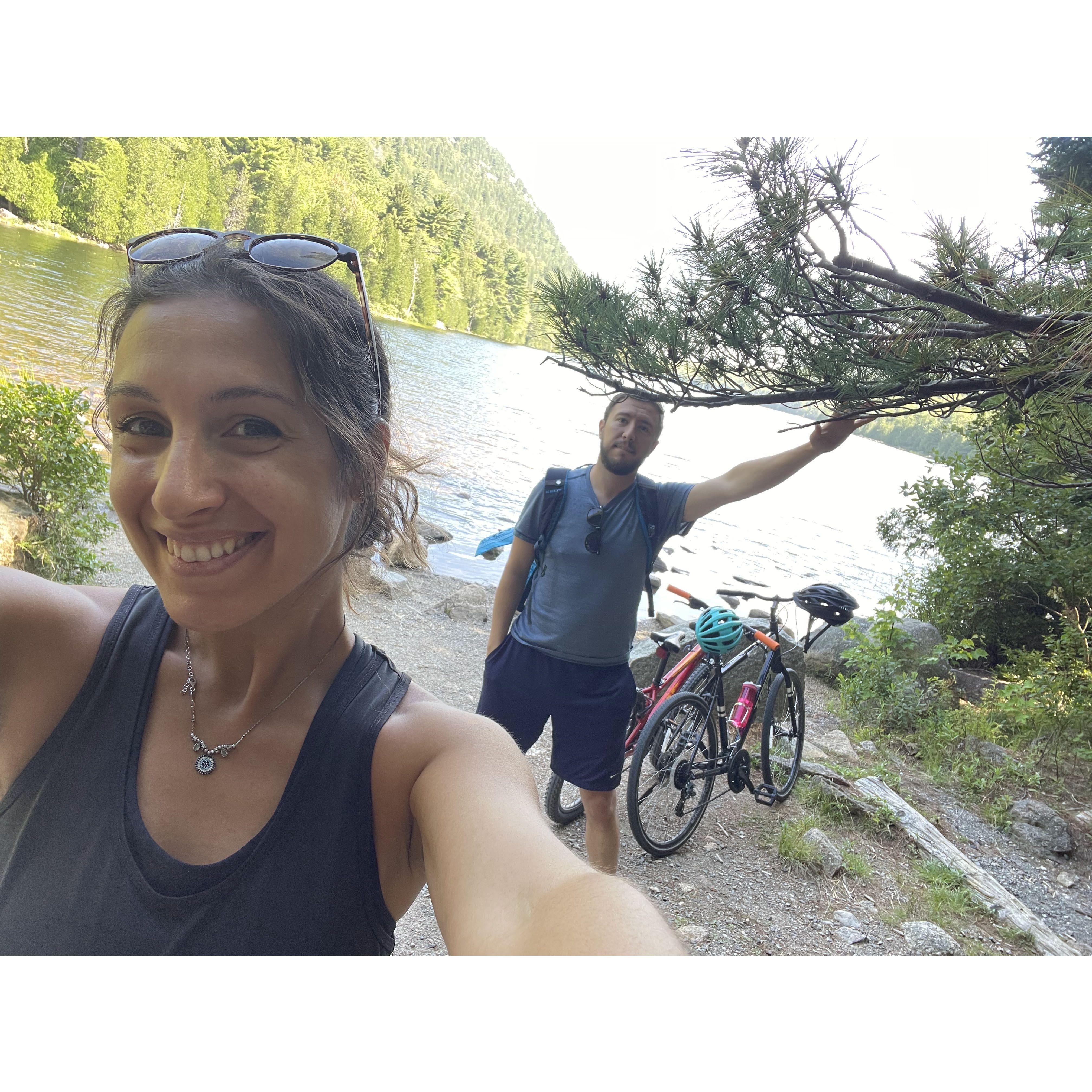 Little break while biking the carriage roads by Witch Pond
