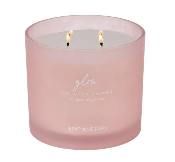 Glow (Vanilla + Pear + Coconut) Scented 4-Wick Spa Jar Candle 40.2oz (Pack of 1)