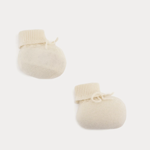 Bonpoint Baby Cashmere Booties milk white