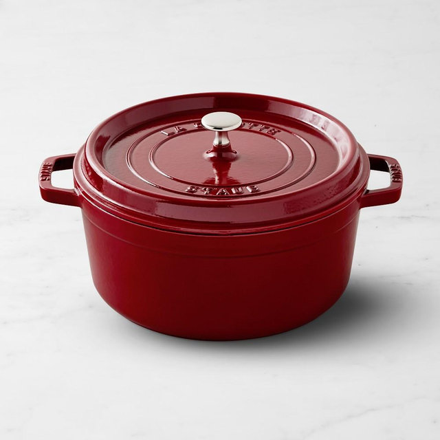 Staub Enameled Cast Iron Round Dutch Oven, 5 1/2-Qt., Cranberry