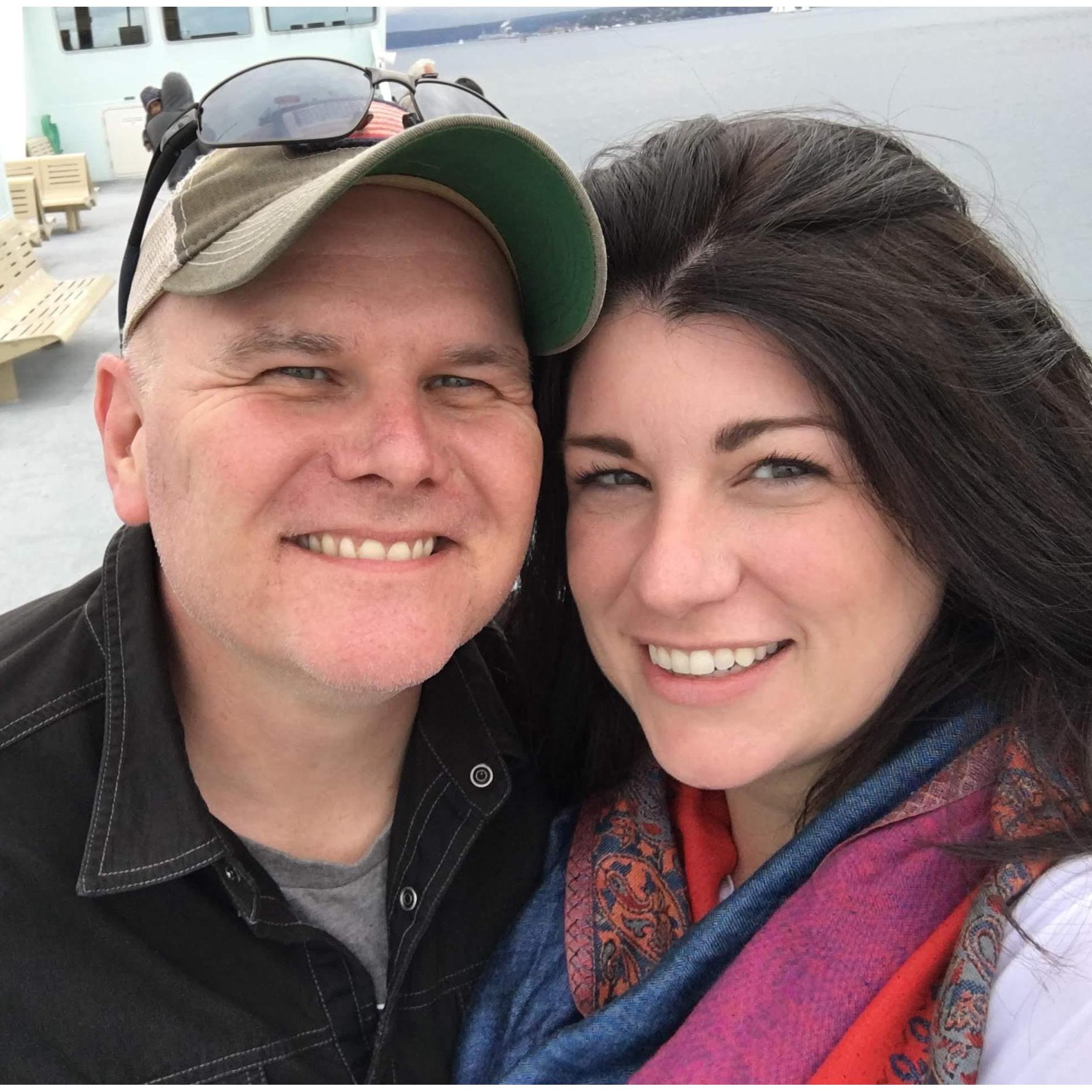 A blustery day on the ferry headed to Whidbey Island