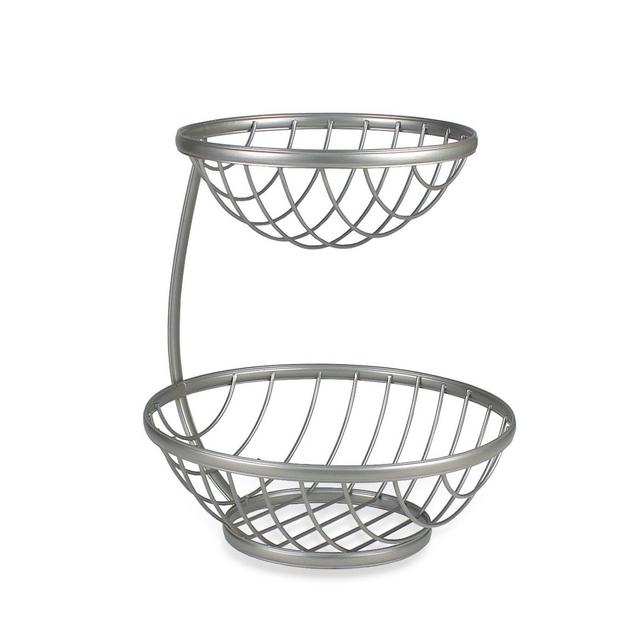 Spectrum™ Ashley 2-Tier Fruit Basket in Satin Nickel
