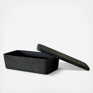 The Sculpted Long Bin with Lid, Set of 3