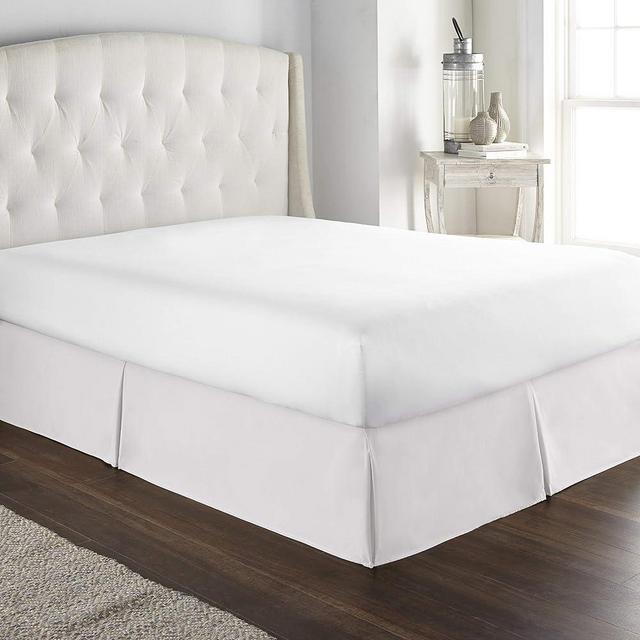 800 Thread Count 100% Natural Cotton Premium Quality Luxurious Box Pleated Bed Skirt Easy Fit with 21 Inch Drop Length King Size White Solid