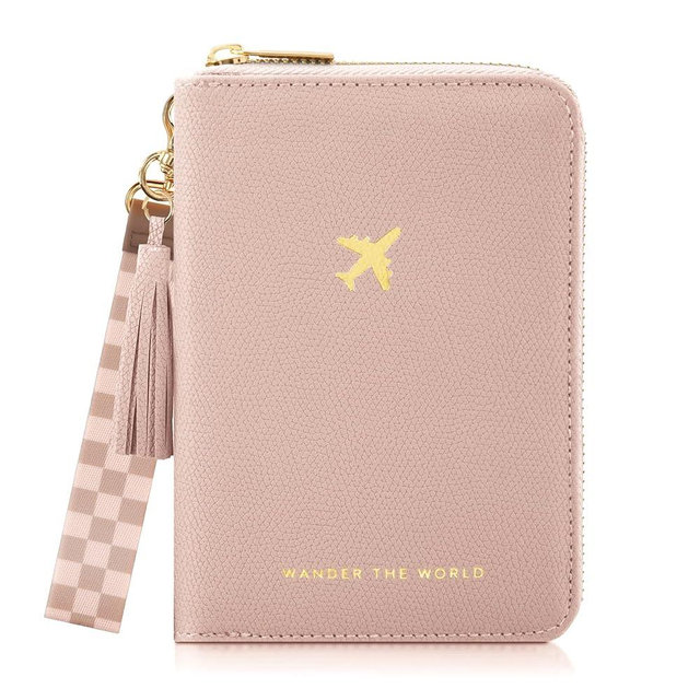Beautiful Passport Holder for Travel with Wristlet Strap - All-in-One Wallet for Women with Card Slots and Tassel Keychain - Perfect Case to Keep Your Travel Documents Organized & Safe