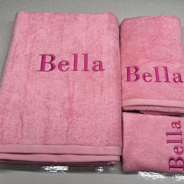 Monogrammed Turkish Cotton Bath Towel Set: Personalized Embroidered Gift