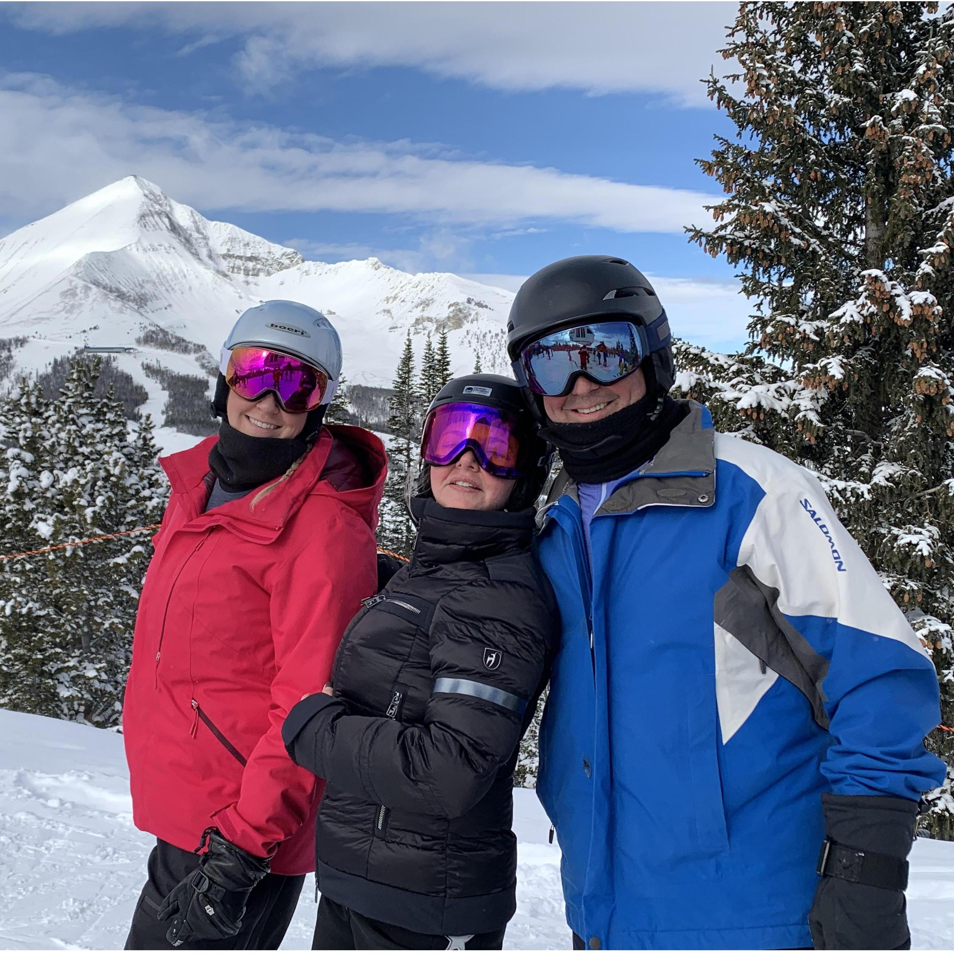 -Kathryn, Brad and his daughter Ashley enjoying the slopes of Big Sky