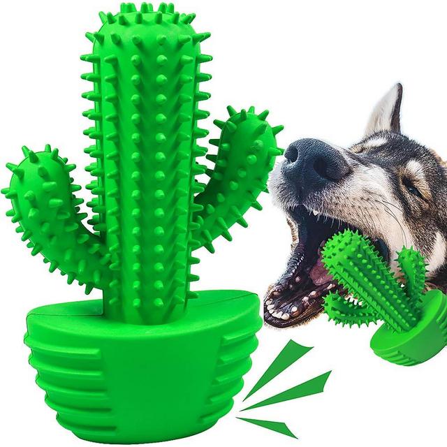 Dog Chew Toys Dog Toothbrush Stick Teeth Cleaning Squeaky Brushing Dental Oral Care for Medium Large Dogs, Durable Tough Dog Interactive Enrichment Toys, 100% Natural Rubber