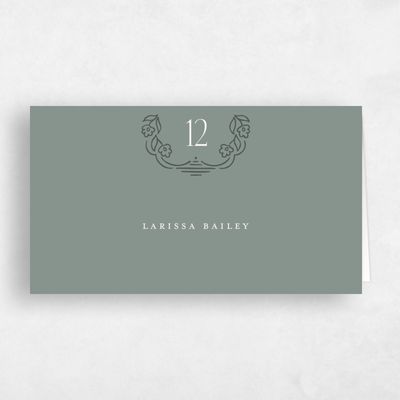 Deep Sage, Green Wedding Place Card - Sorsha