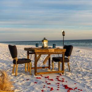 Honeymoon dinner on the Beach