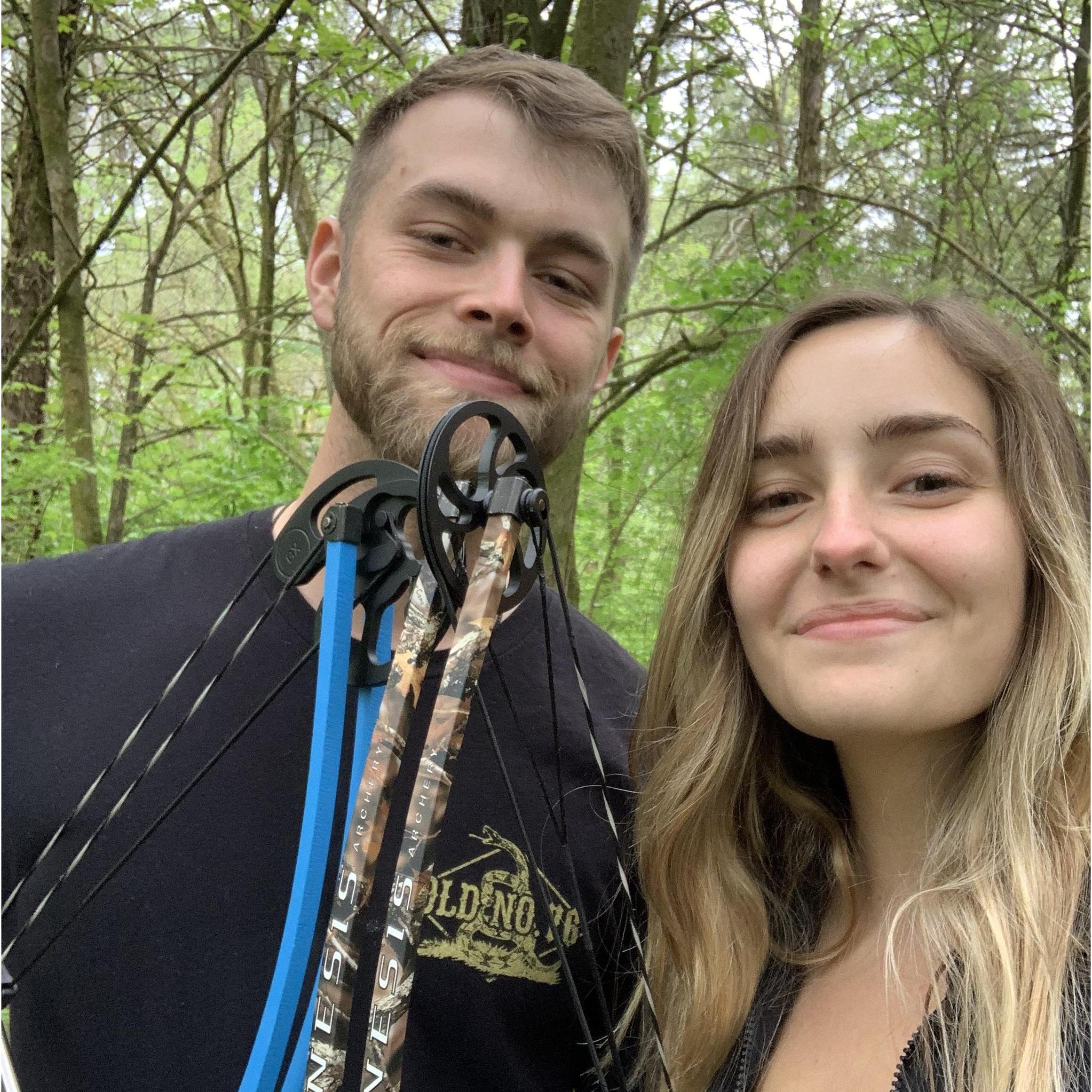 April 14, 2021 - I took Zach to go shooting on an archery trail. I was excited that I finally got to show him how to shoot a bow!