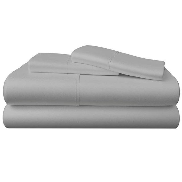 Cooling 100% Viscose from Bamboo Sheets (10 Colors) - Soft, Breathable 4-Piece Bamboo Sheet Set - Extra Deep Pocket, No-Slip Fitted Sheet (King Size, Light Grey)